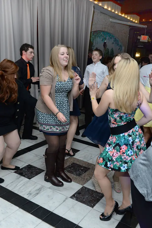 Wedding guests on the floor